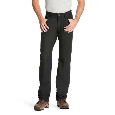 Ariat Work: Rebar M4 Low Rise DuraStretch Canvas 5 Pocket Boot Cut Pantalones Hombre - Negras (EDBRZ